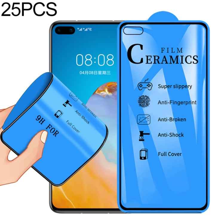 25 PCS For Huawei P40 2.5D Full Glue Full Cover Ceramics Film