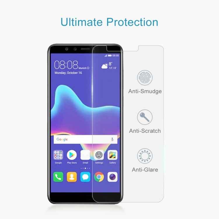 50 PCS 0.26mm 9H 2.5D Tempered Glass Film for Huawei Y9 (2018)