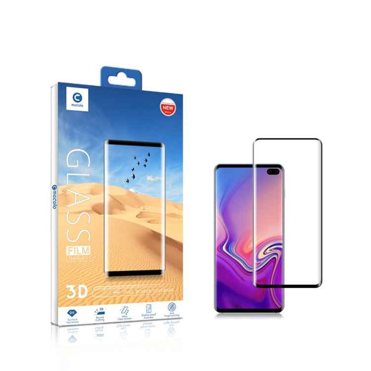 mocolo 0.33mm 9H 3D Round Edge Tempered Glass Film for Galaxy S10, Fingerprint Unlock Is Not Supported