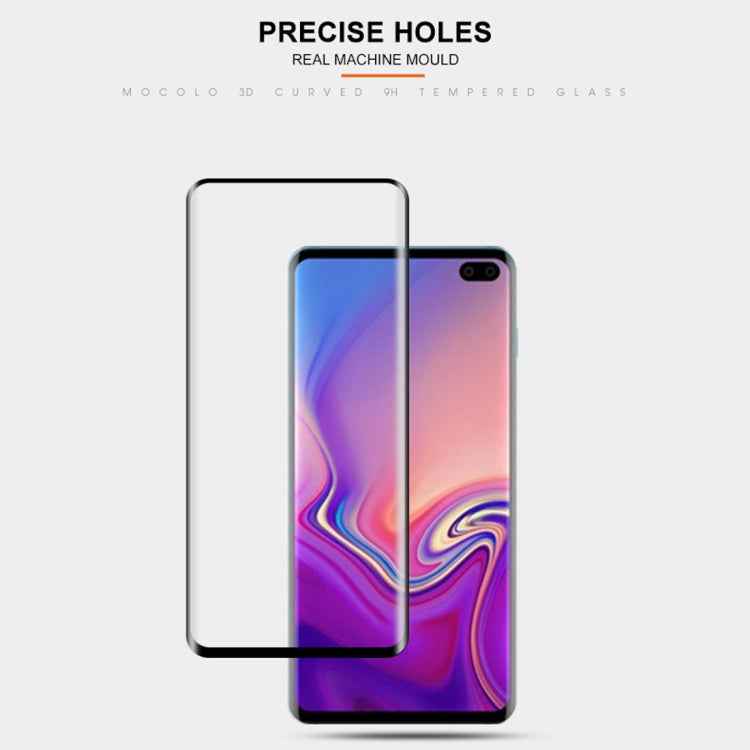 mocolo 0.33mm 9H 3D Round Edge Tempered Glass Film for Galaxy S10+, Fingerprint Unlock Is Not Supported