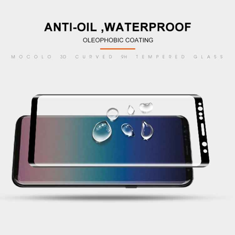 mocolo Full Glue 0.33mm 9H 3D Round Edge Tempered Glass Film for Galaxy S9+