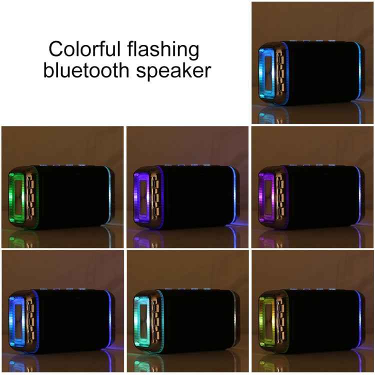 LN-22 DC 5V Portable Wireless Speaker with Hands-free Calling & Dual Colorful LED Light, Support USB & TF Card & 3.5mm Aux