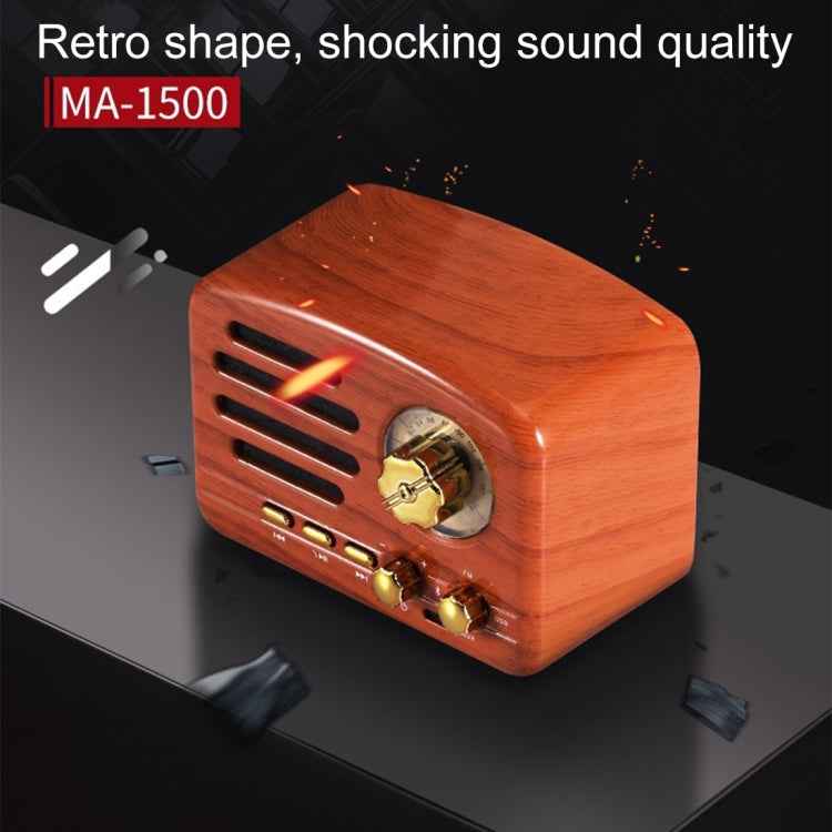 Angel MA-1500 Retro Bluetooth HiFi Radio Speaker with Colorful LED Light, Support USB & FM & 3.5mm Aux