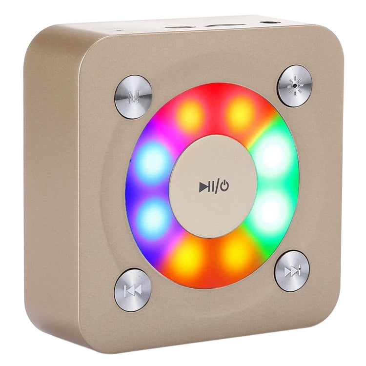 A9 Portable Bluetooth Stereo Speaker with Built-in MIC & Light, Support Hands-free Calls & TF Card & AUX IN, Bluetooth Distance: 10m, with Light(Gold), with Light(Black), with Light(Rose Gold)