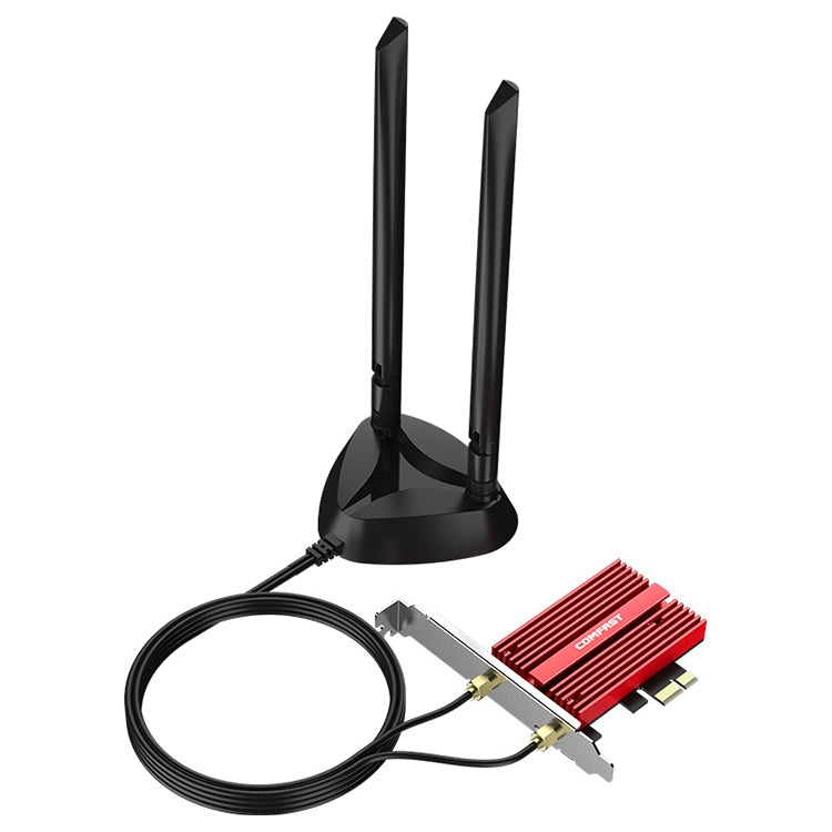 COMFAST CF-AX210 PLUS 5374Mbps Tri-band + Bluetooth 5.2 Wireless WiFi6E PCI-E Network Card, CF-AX210 PLUS