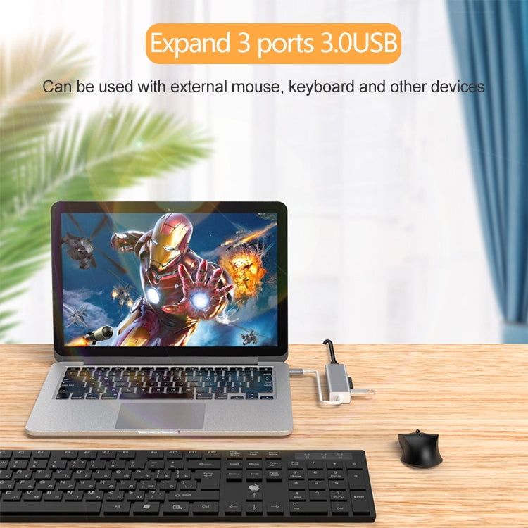 USB-C / Type-C to Fast Ethernet RJ45 & 3 x USB 3.0 Adapter Converter HUB, Fast Ethernet