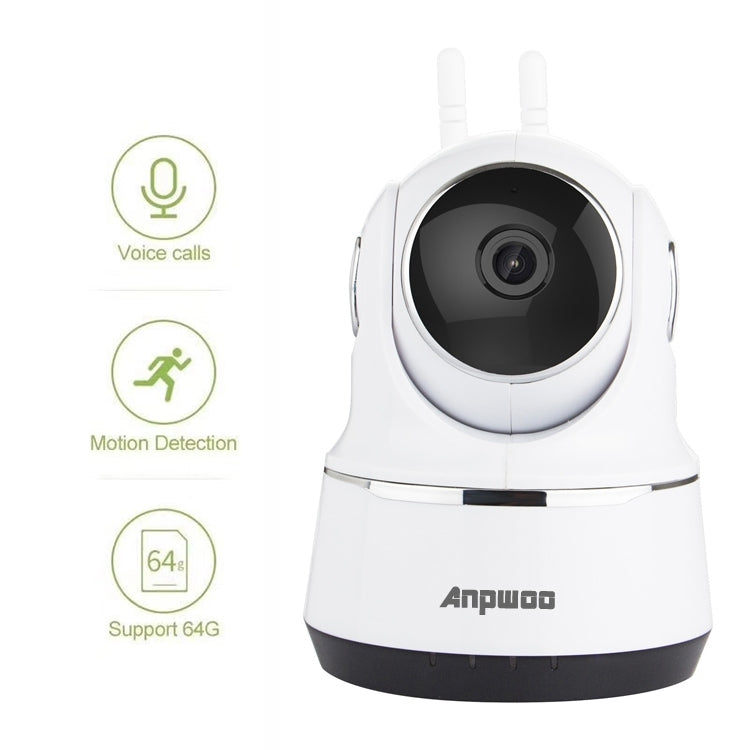 Caméra IP WiFi HD Anpwoo Guardian 2.0MP 1080P 1/3 pouce CMOS, détection de mouvement et vision nocturne, noir Guardian, blanc Guardian