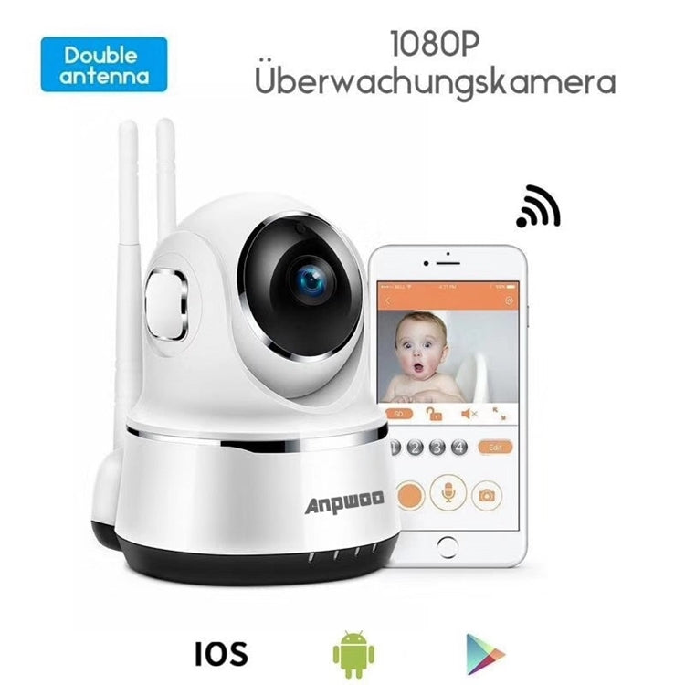 Caméra IP WiFi HD Anpwoo Guardian 2.0MP 1080P 1/3 pouce CMOS, détection de mouvement et vision nocturne, noir Guardian, blanc Guardian