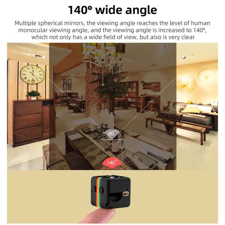 SQ11 Mini DV HD 960P 6 LEDs Sport Recorder Camera with Holder, Support Monitor Detection & IR Night Vision & TF Card