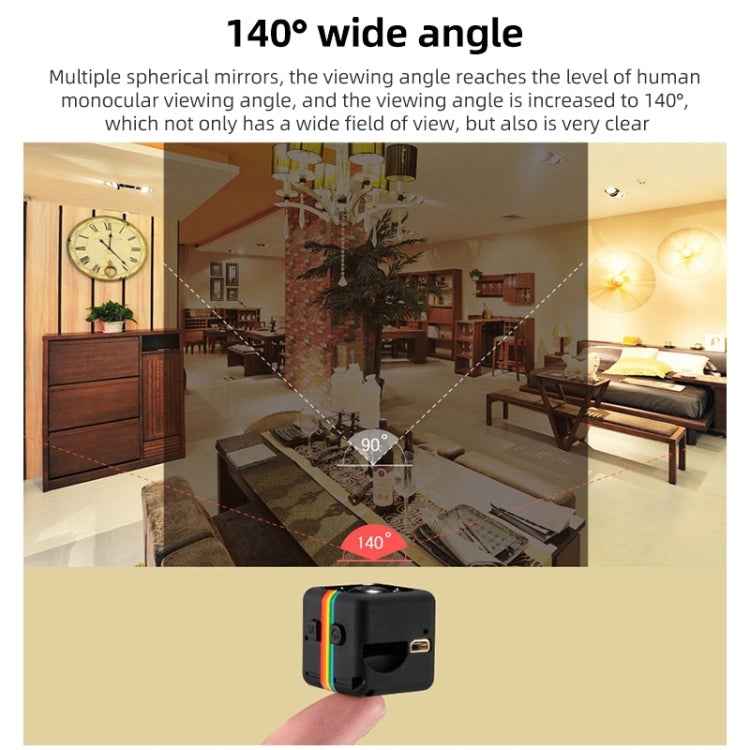 SQ11 Mini DV HD 480P 6 LEDs Sport Recorder Camera with Holder, Support Monitor Detection & IR Night Vision & TF Card