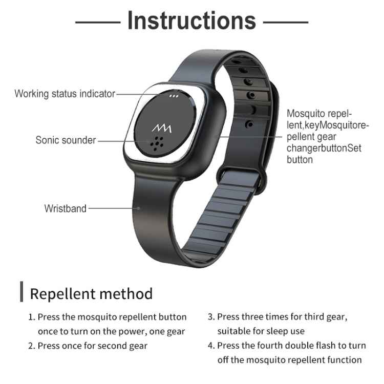 F8 Outdoor Silica Gel Mosquito Repellent Wristband