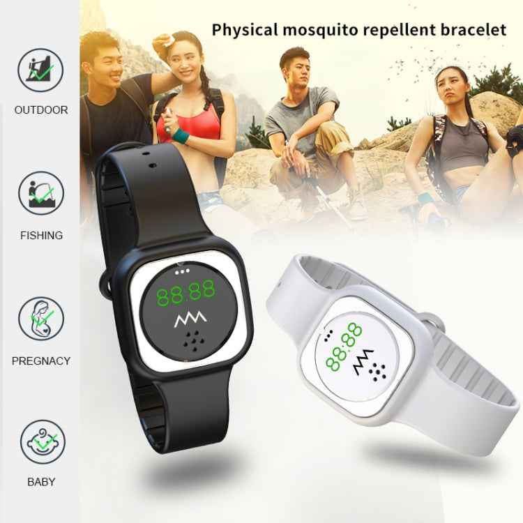 F9 Outdoor Silica Gel Mosquito Repellent Wristband with Clock