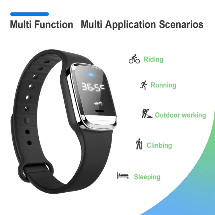 M20 Outdoor Ultrasonic Wave Mosquito Repellent Wristband with Clock & Body Temperature Test, M20 (White), M20 (Black)