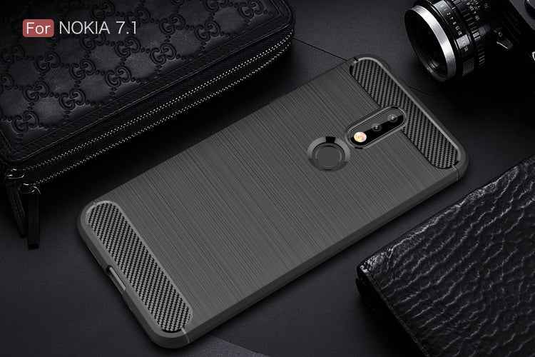Brushed Texture Carbon Fiber Soft TPU Case for Nokia 7.1