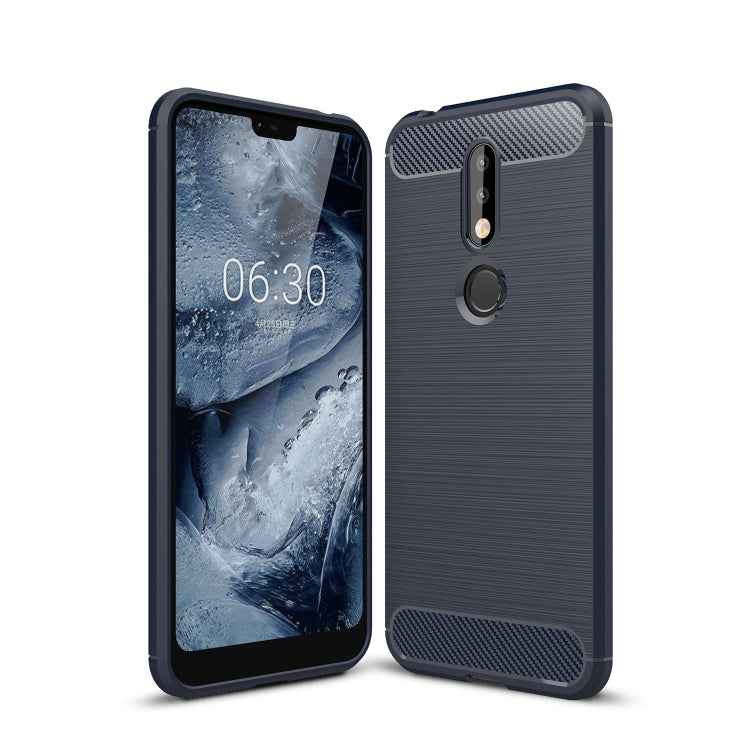Brushed Texture Carbon Fiber Soft TPU Case for Nokia 7.1