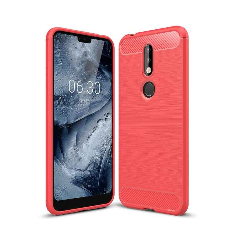 Brushed Texture Carbon Fiber Soft TPU Case for Nokia 7.1