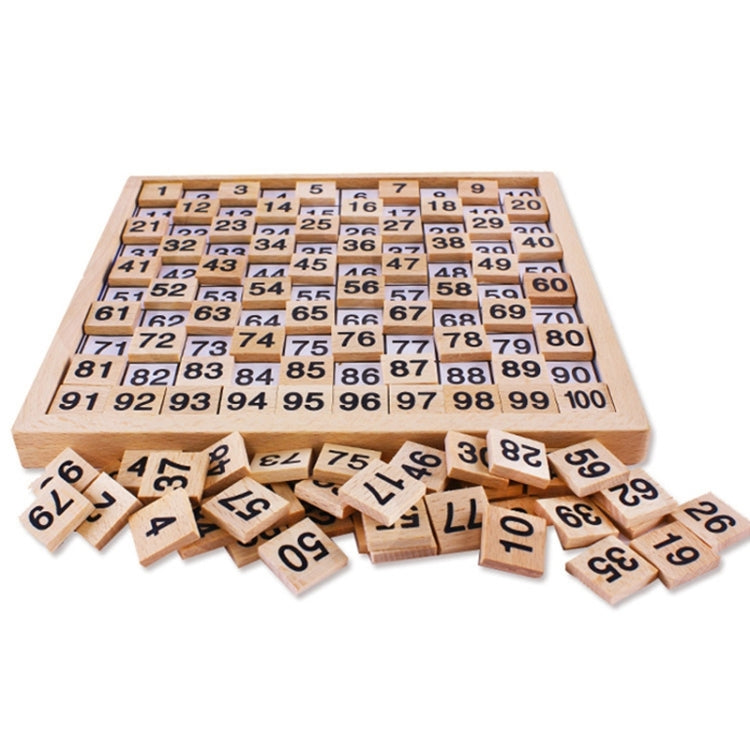 Wooden Montessori Teaching Aids Math 1 - 100 Consecutive Numbers Counting Board Plate Toy