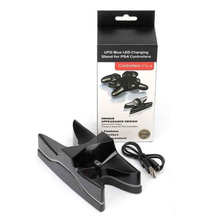 Special UFO Shape 2 x USB Charging Dock Station Stand / Controller Charging Stand for PS4 Playstation 4 with Multi Colors LED