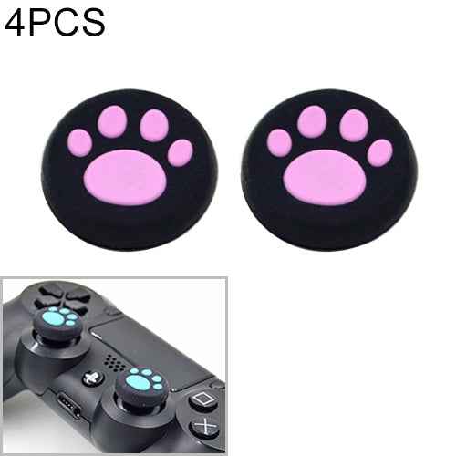 4 PCS Cute Cat Paw Silicone Protective Cover for PS4 / PS3 / PS2 / XBOX360 / XBOXONE / WIIU Gamepad Joystick