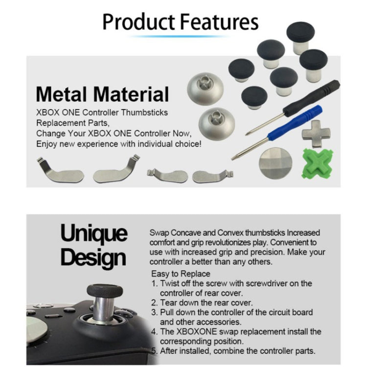Lot de 18 accessoires de remplacement pour manette de jeu Xbox One Elite