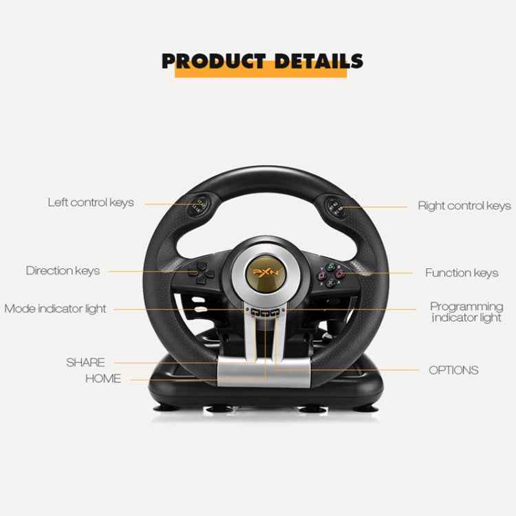 PXN-V3 Racing Game Steering Wheel for PC / PS3 / 4 / xbox one / switch