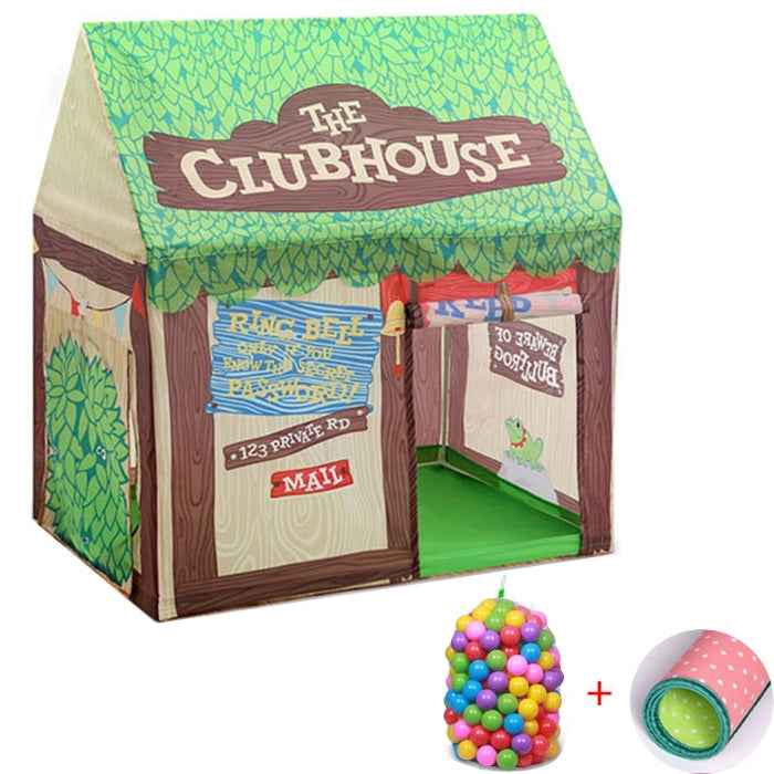 Household Children Printing Play Tent Small Game House with 50 Ocean Balls & Mat
