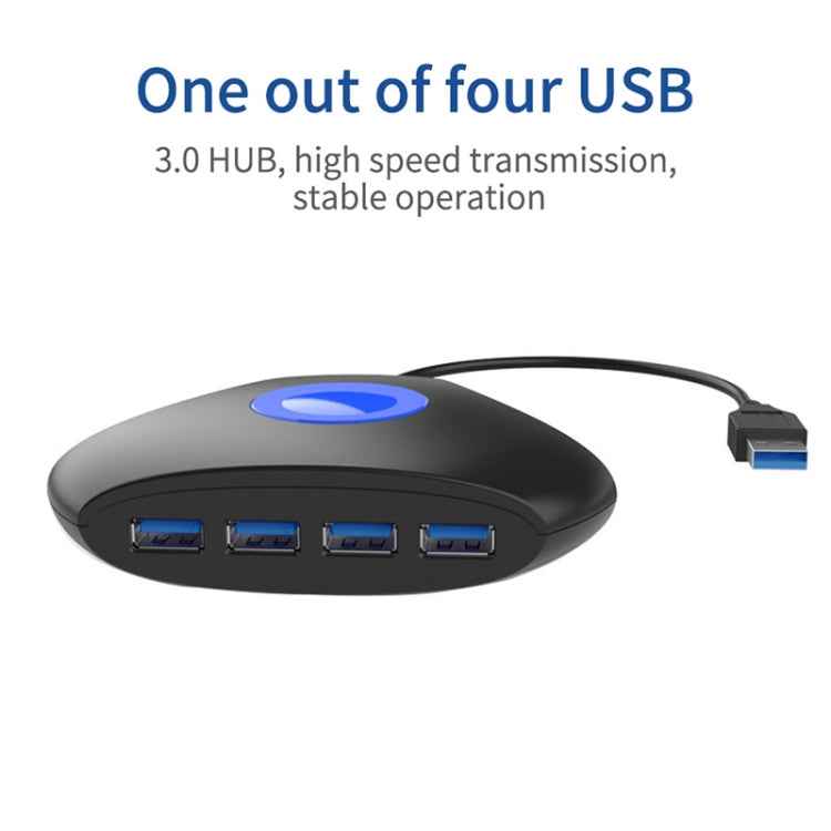 KJH P5-015 4 in 1 Hub Converter USB 3.0 Blue Light Expansion Adapter Splitter Charger Connector Splitter For PS5 / Xbox Series X