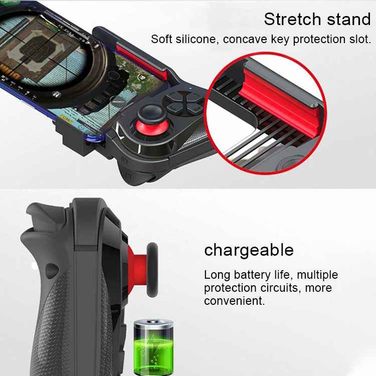 MOCUTE-059 Bluetooth 4.0 Dual-mode Left-handed Bluetooth Gamepad for 6.5-7.2-inch Phones, Supports Android / IOS Direct Connection and Direct Play