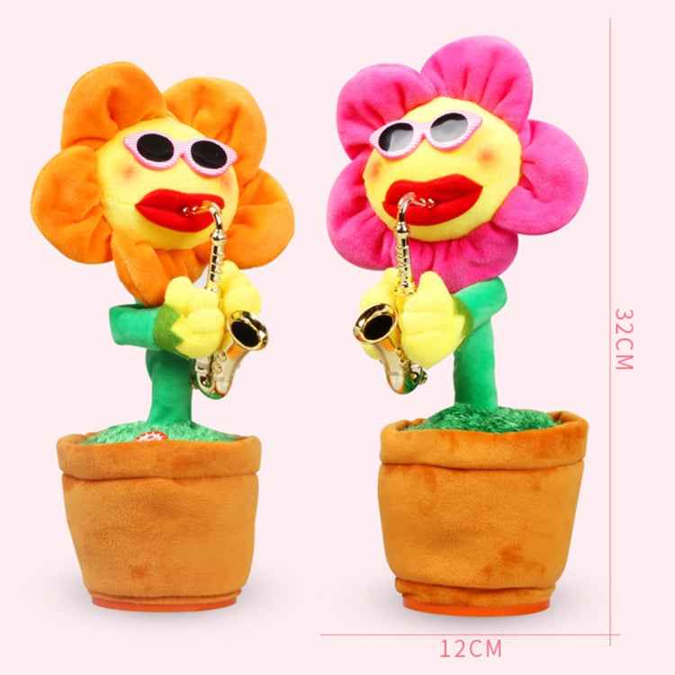 Sunflower Sax Style Bluetooth Plush Children Adult Toy ,Support USB Charging & Battery