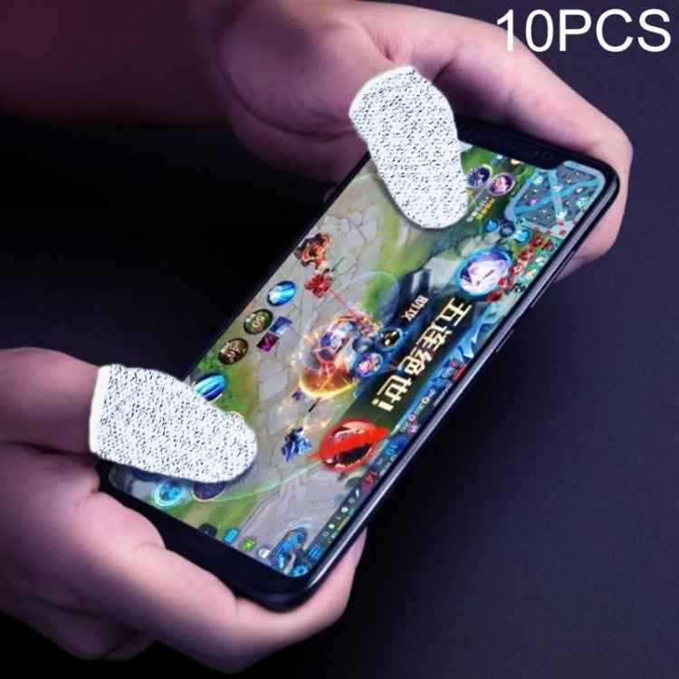 10 PCS Nylon + Conductive Fiber Non-slip Sweat-proof Mobile Phone Game Touch Screen Finger Cover for Thumb / Index Finger
