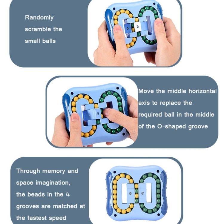 4 PCS Rotating Magic Beans Decompression Educational Toys Children Fingertip Magic Cube Toys, (Blue)