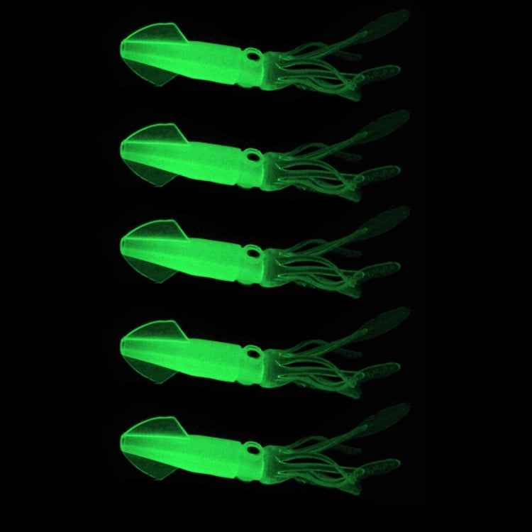 HENGJIA 5 PCS Squids Plastic Soft Baits Artificial Fishing Lures Bionic Fishing Bait, Length: 9 cm