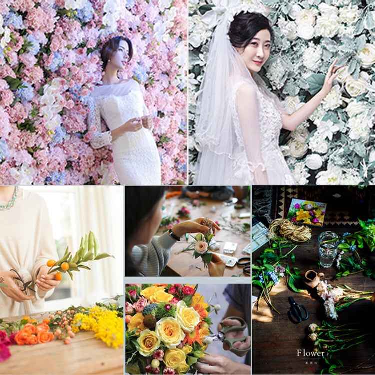 Blooming Rose Peony Hydrangea Artificial Encryption Flower DIY Wedding Wall Decoration Photo Background, Size: 60cm x 40cm