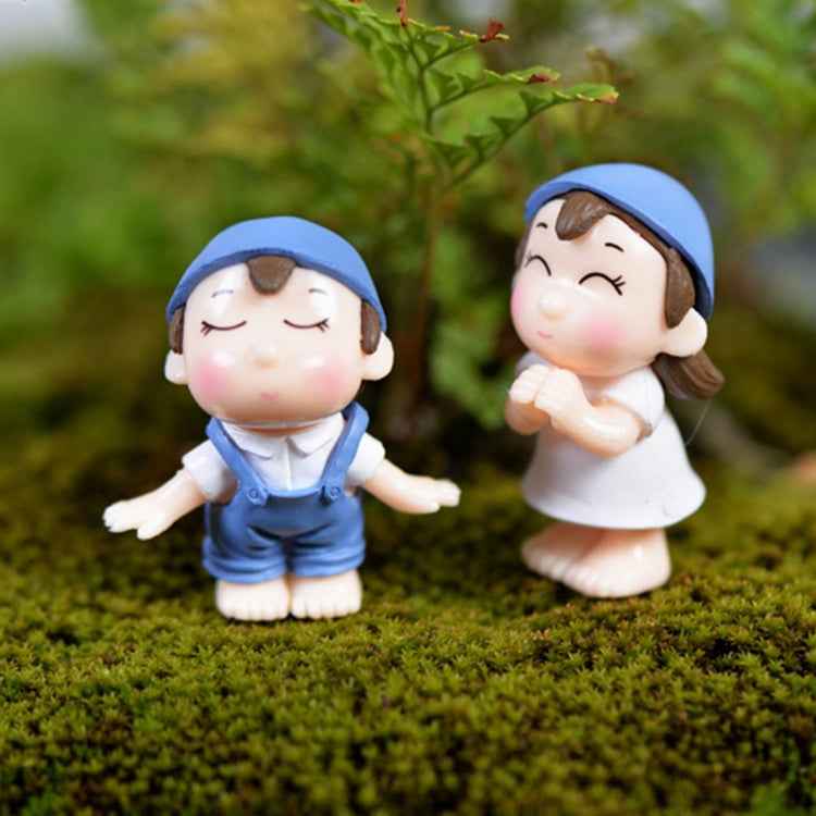 Lovers Smile Garden Dollhouse Decoration Moss Micro Landscape PVC Ornaments