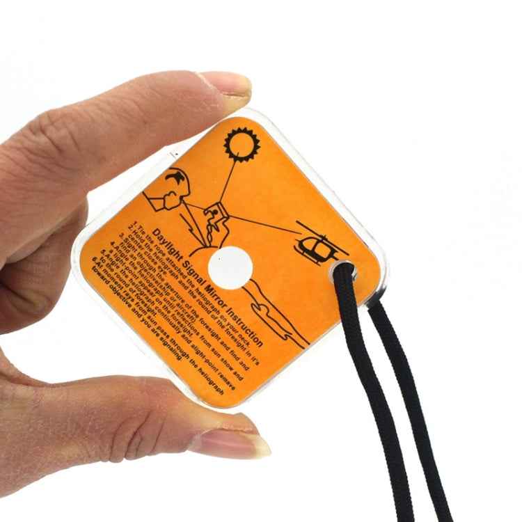 Multifunctional Survival Emergency Rescue Reflective Signal Mirror Hiking Outdoor Tool with Whistle