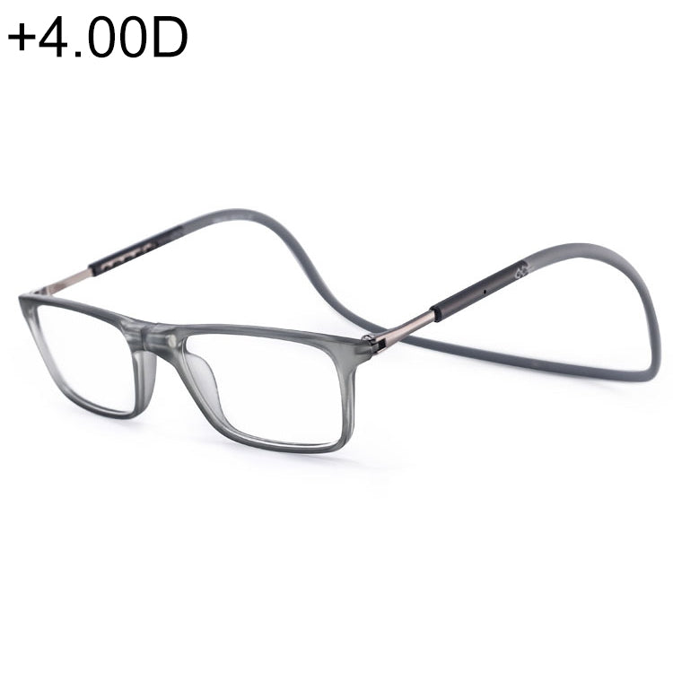 Anti Blue-ray Adjustable Neckband Magnetic Connecting Presbyopic Glasses, +4.00D, +4.00D