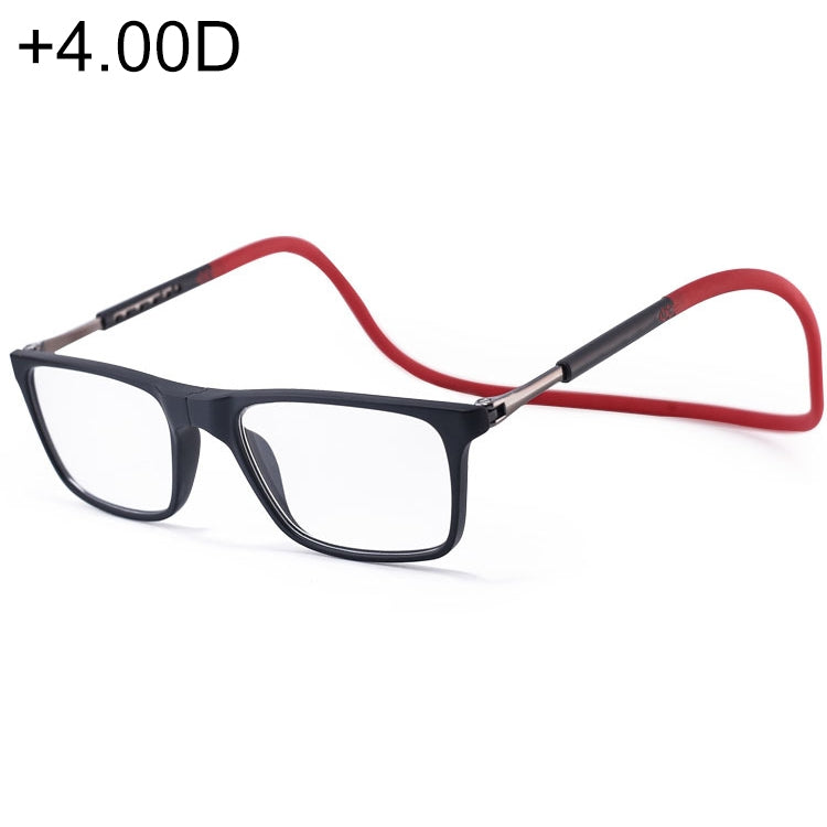Anti Blue-ray Adjustable Neckband Magnetic Connecting Presbyopic Glasses, +4.00D, +4.00D
