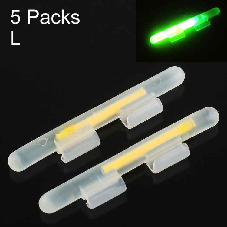 5 Packs OCEAN SUN Clip-On Luminous Float Night Fishing Light Stick, L, Fits Rod Tip 2.7-3.2mm