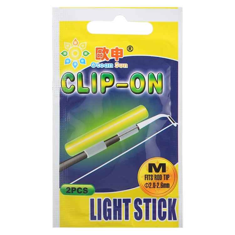 5 Packs OCEAN SUN Clip-On Luminous Float Night Fishing Light Stick, M, Fits Rod Tip 2.0-2.6mm