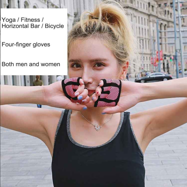 Half Finger Yoga Gloves Anti-skid Sports Gym Palm Protector, Size: M, Palm Circumference: 18cm, Size: M