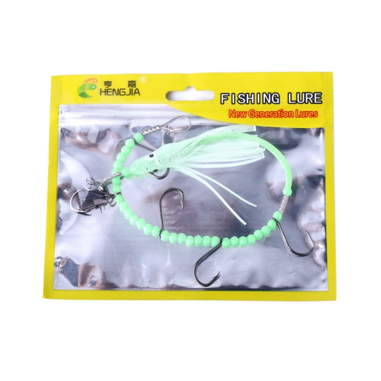 HENGJIA 32cm/7g Fishing Knife Fish Wire Luminous Night Light Octopus Squid Hook 5 Hooks