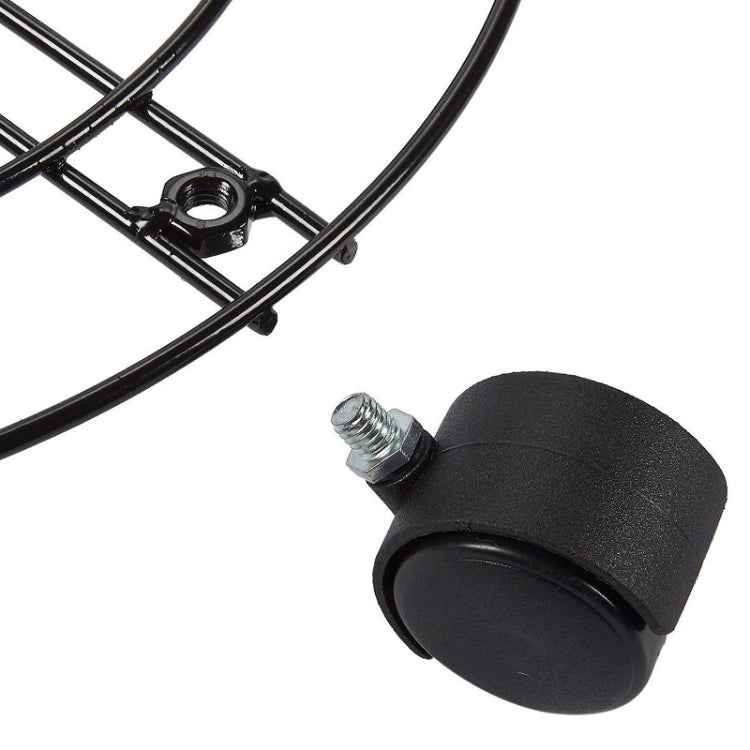 Iron Plant Flower Pot Stand Universal Wheel Moving Round Flower Pot Rack, Diameter: 30cm