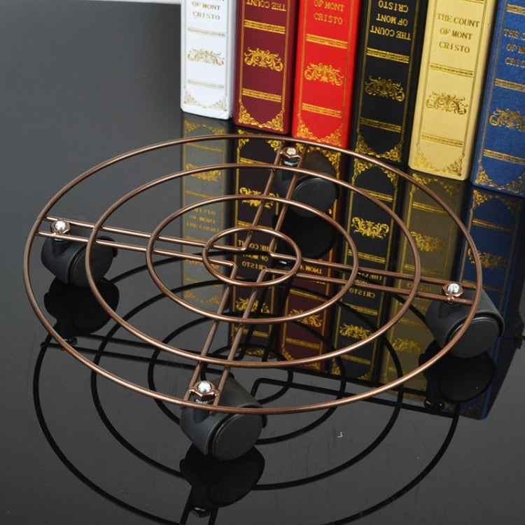 Iron Plant Flower Pot Stand Universal Wheel Moving Round Flower Pot Rack, Diameter: 30cm