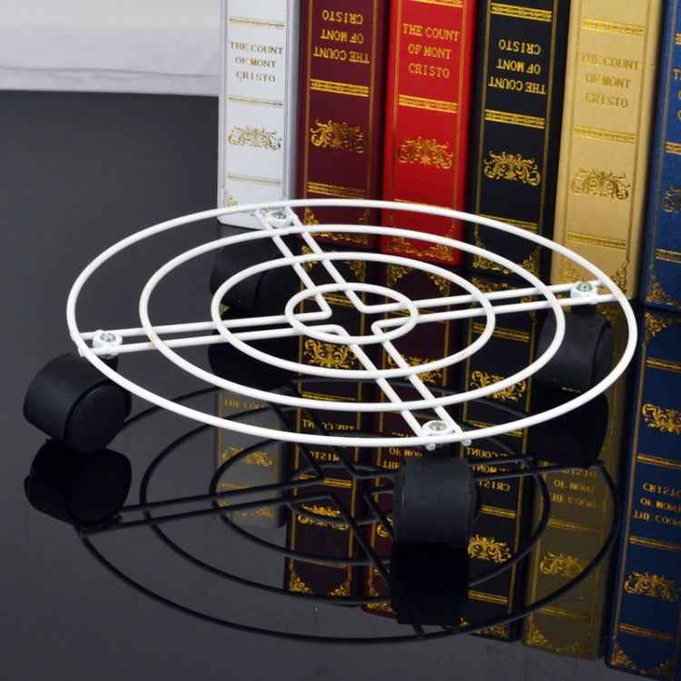 Iron Plant Flower Pot Stand Universal Wheel Moving Round Flower Pot Rack, Diameter: 30cm
