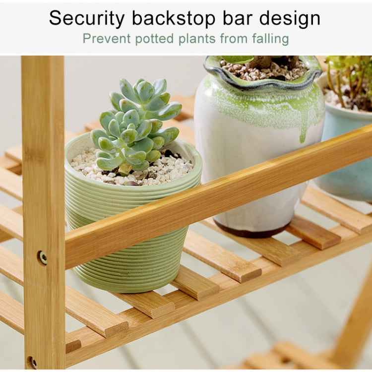 Bamboo 3-Tier Hanging Plant Stand Planter Shelves Flower Pot Storage Rack Folding Display Shelving Plants Shelf, Width: 70cm