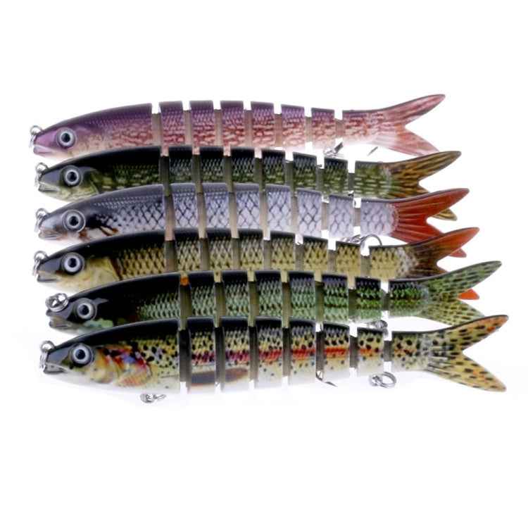 HENGJIA JM024-X 6# 13.6cm 18.7g Multi-section Plastic Hard Baits Artificial Fishing Lures with Treble Hook, Random Color Delivery