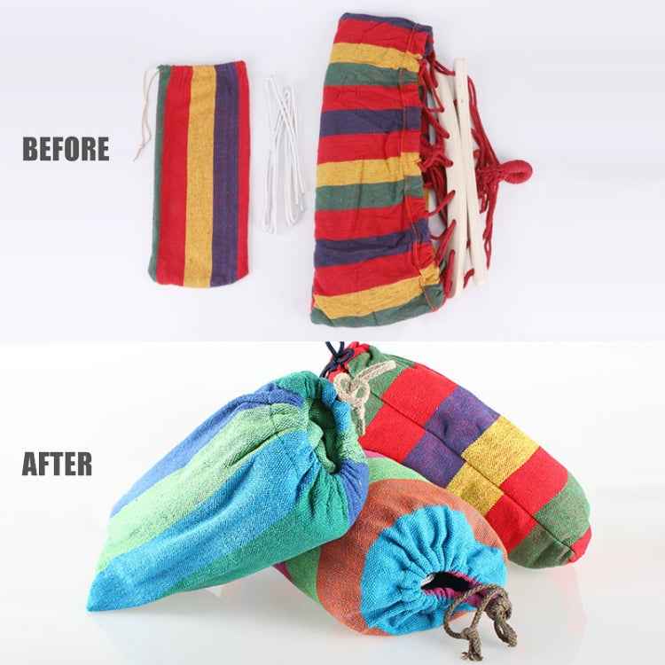 Outdoor Rollover-resistant Single Person Canvas Hammock Portable Beach Swing Bed with Wooden Sticks, Size: 185 x 80cm