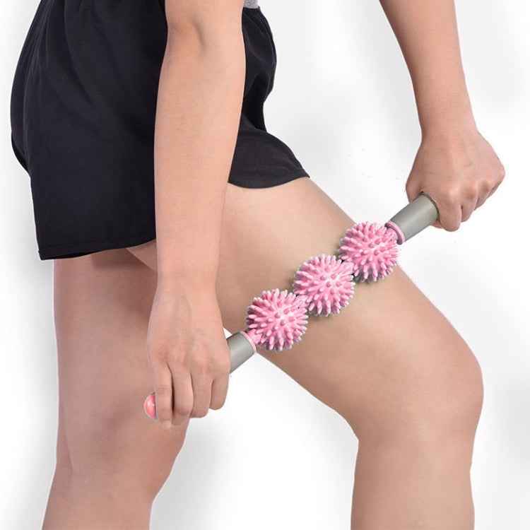 Yoga Health Care Triple Hedgehog Balls Neck Leg Hand Muscle Massage Stick