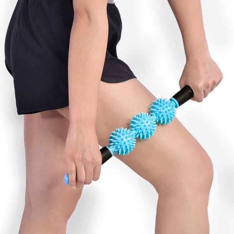 Yoga Health Care Triple Hedgehog Balls Neck Leg Hand Muscle Massage Stick