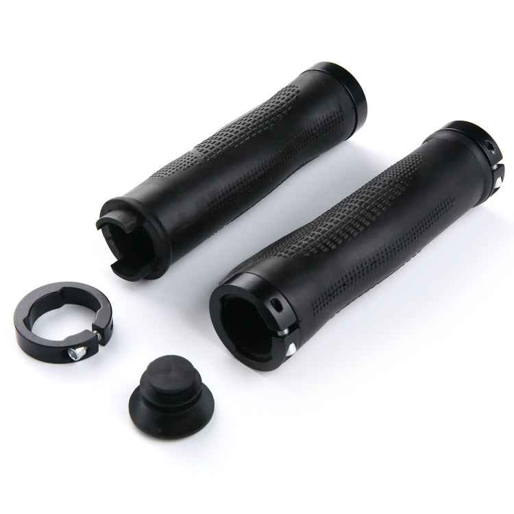 1 Pair AG21 Rubber + Alloy Lock-Rings Bicycle Flat Handlebar Grip
